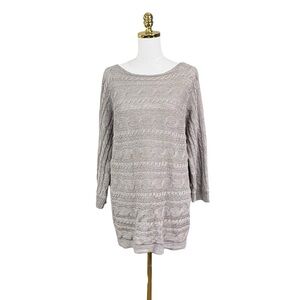 Chico’s oversized 100% LINEN open knit long sweater size 3 (XL)